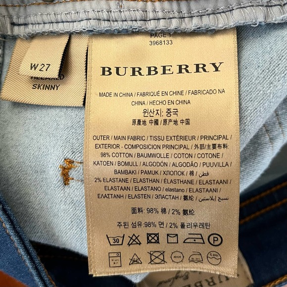 💙🆕BURBERRY Relaxed Skinny Jeans Classic Blue Hi Rise Women's 27✨NWT✨👖 - Picture 5 of 9